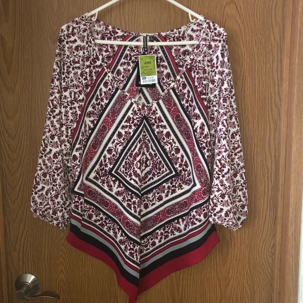 HeartSoul Red/White Blouse NWT